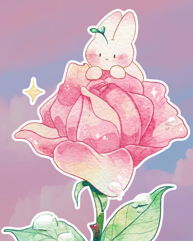 Le lapin et la rose Le lapin et la rose